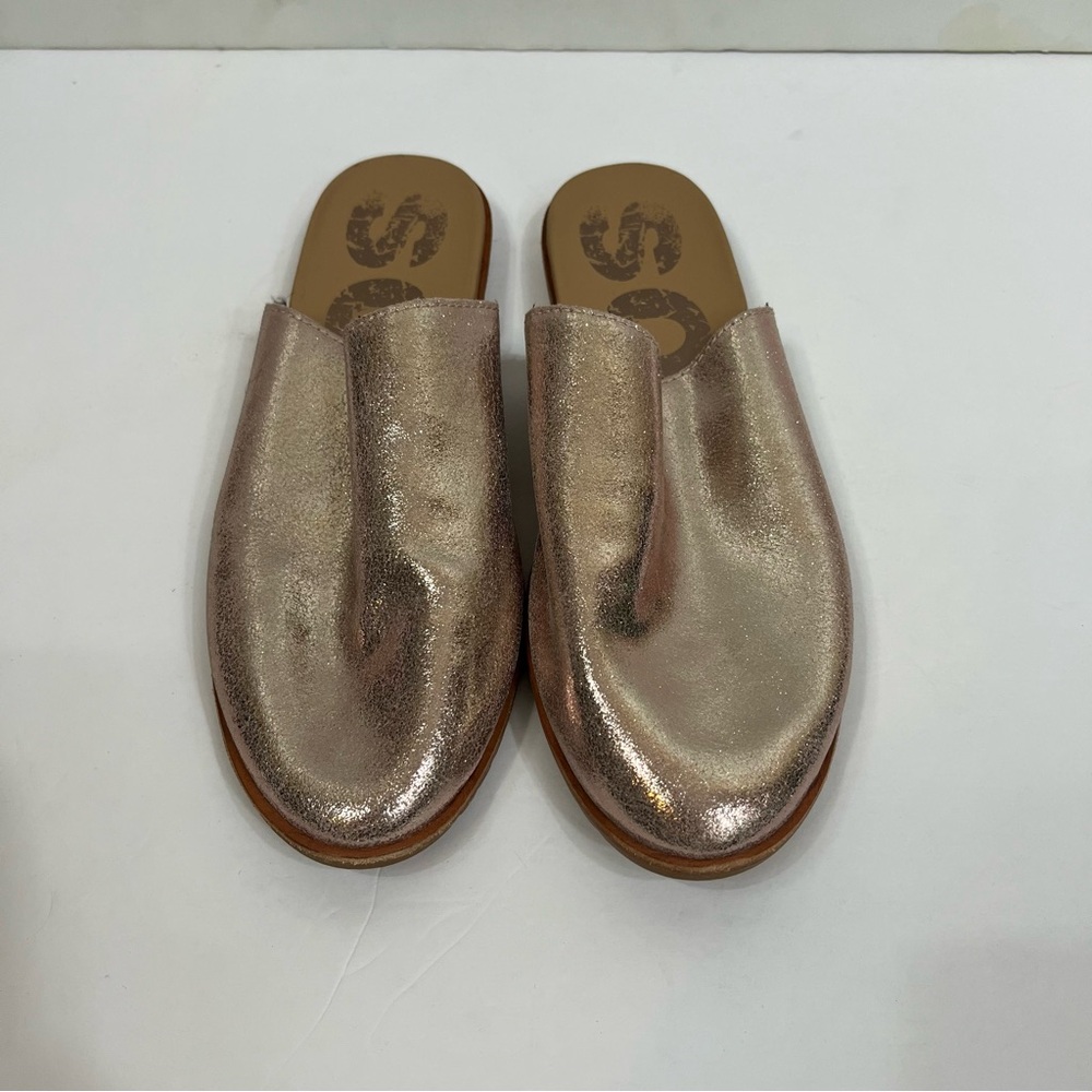 Sorel Ella Metallic Rose Gold Slip on Leather Mules - Picture 2 of 6